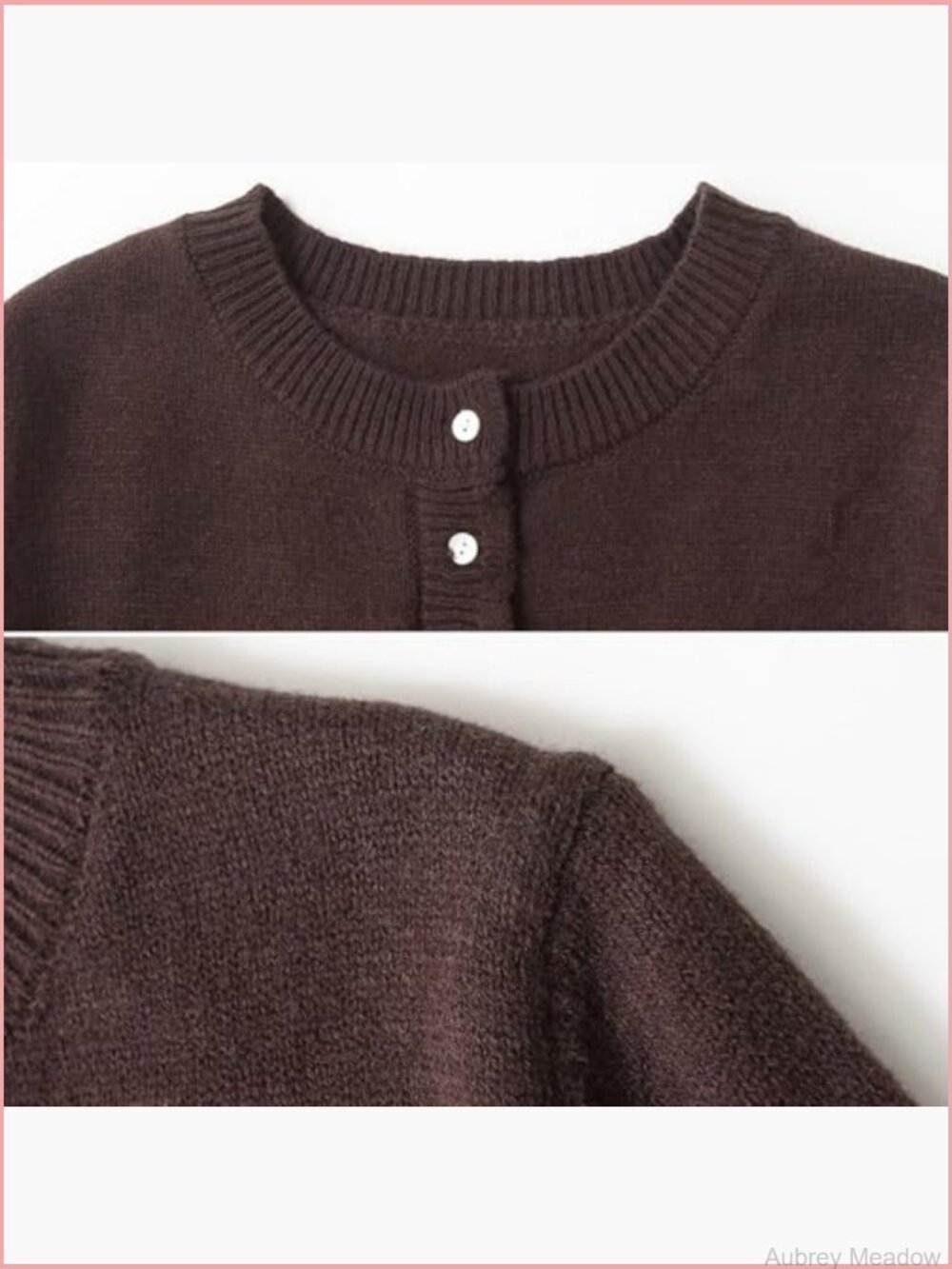 Women's Cropped Cardigan Sweater Crewneck Ruffle Long Sleeve Button Down - Picture 3 of 7